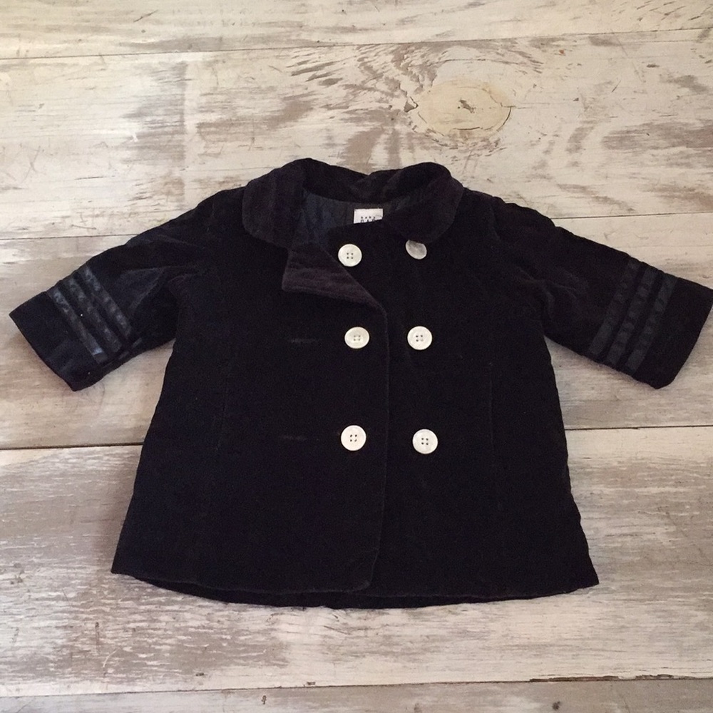 Baby Gap black velvet coat 3-6 mos